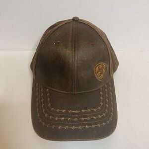 Ariat Brown and Gold Hat with Embroidered Logo
